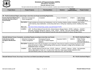 Schedule of Proposed Action (SOPA) 10/01/2014 to 12/31/2014 Klamath National Forest