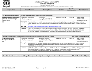 Schedule of Proposed Action (SOPA) 07/01/2014 to 09/30/2014 Klamath National Forest