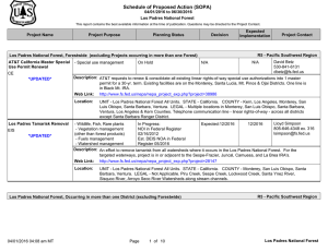 Schedule of Proposed Action (SOPA) 04/01/2016 to 06/30/2016 Los Padres National Forest