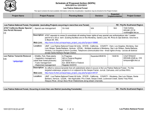 Schedule of Proposed Action (SOPA) 10/01/2015 to 12/31/2015 Los Padres National Forest