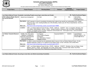 Schedule of Proposed Action (SOPA) 07/01/2015 to 09/30/2015 Los Padres National Forest