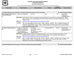 Schedule of Proposed Action (SOPA) 04/01/2015 to 06/30/2015 Los Padres National Forest