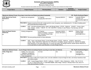 Schedule of Proposed Action (SOPA) 07/01/2014 to 09/30/2014 Mendocino National Forest