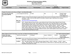 Schedule of Proposed Action (SOPA) 04/01/2014 to 06/30/2014 Modoc National Forest