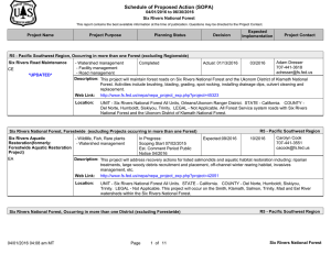 Schedule of Proposed Action (SOPA) 04/01/2016 to 06/30/2016 Six Rivers National Forest