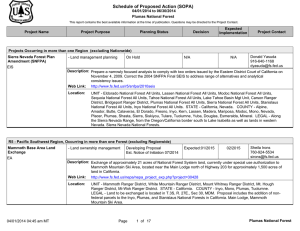 Schedule of Proposed Action (SOPA) 04/01/2014 to 06/30/2014 Plumas National Forest