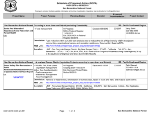 Schedule of Proposed Action (SOPA) 04/01/2016 to 06/30/2016 San Bernardino National Forest