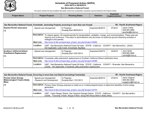 Schedule of Proposed Action (SOPA) 04/01/2015 to 06/30/2015 San Bernardino National Forest