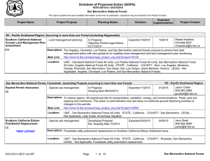 Schedule of Proposed Action (SOPA) 10/01/2014 to 12/31/2014 San Bernardino National Forest