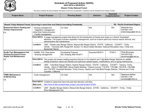 Schedule of Proposed Action (SOPA) 04/01/2014 to 06/30/2014 Shasta Trinity National Forest