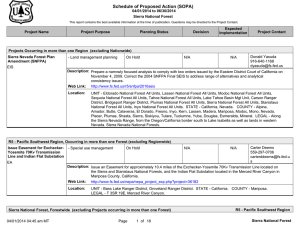 Schedule of Proposed Action (SOPA) 04/01/2014 to 06/30/2014 Sierra National Forest