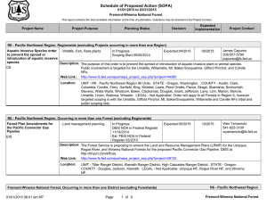 Schedule of Proposed Action (SOPA) 01/01/2015 to 03/31/2015 Fremont-Winema National Forest