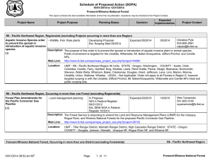 Schedule of Proposed Action (SOPA) 10/01/2014 to 12/31/2014 Fremont-Winema National Forest