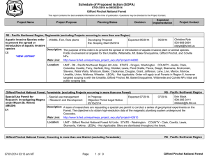 Schedule of Proposed Action (SOPA) 07/01/2014 to 09/30/2014 Gifford Pinchot National Forest