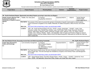 Schedule of Proposed Action (SOPA) 04/01/2015 to 06/30/2015 Mt. Hood National Forest