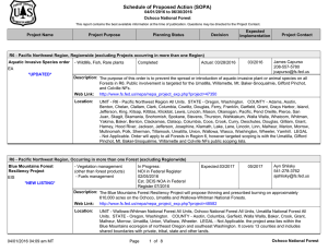 Schedule of Proposed Action (SOPA) 04/01/2016 to 06/30/2016 Ochoco National Forest