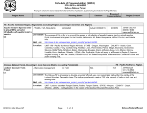 Schedule of Proposed Action (SOPA) 07/01/2015 to 09/30/2015 Ochoco National Forest