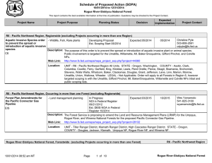 Schedule of Proposed Action (SOPA) 10/01/2014 to 12/31/2014 Rogue River-Siskiyou National Forest