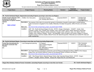 Schedule of Proposed Action (SOPA) 07/01/2014 to 09/30/2014 Rogue River-Siskiyou National Forest