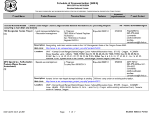 Schedule of Proposed Action (SOPA) 04/01/2014 to 06/30/2014 Siuslaw National Forest