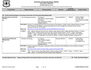 Schedule of Proposed Action (SOPA) 04/01/2014 to 06/30/2014 Umatilla National Forest