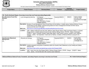 Schedule of Proposed Action (SOPA) 04/01/2014 to 06/30/2014 Wallowa-Whitman National Forest