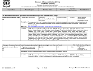 Schedule of Proposed Action (SOPA) 01/01/2016 to 03/31/2016 Okanogan-Wenatchee National Forest