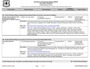 Schedule of Proposed Action (SOPA) 04/01/2015 to 06/30/2015 Colville National Forest