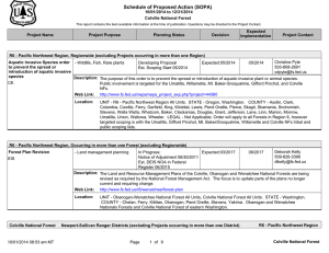 Schedule of Proposed Action (SOPA) 10/01/2014 to 12/31/2014 Colville National Forest