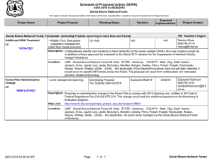 Schedule of Proposed Action (SOPA) 04/01/2016 to 06/30/2016 Daniel Boone National Forest