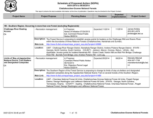 Schedule of Proposed Action (SOPA) 04/01/2014 to 06/30/2014 Chattahoochee-Oconee National Forests