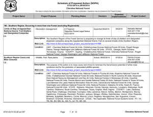 Schedule of Proposed Action (SOPA) 07/01/2014 to 09/30/2014 Cherokee National Forest