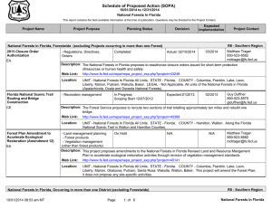 Schedule of Proposed Action (SOPA) 10/01/2014 to 12/31/2014 National Forests In Florida