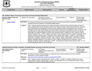 Schedule of Proposed Action (SOPA) 04/01/2014 to 06/30/2014 National Forests In Florida