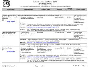 Schedule of Proposed Action (SOPA) 01/01/2015 to 03/31/2015 Kisatchie National Forest