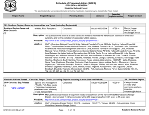 Schedule of Proposed Action (SOPA) 07/01/2014 to 09/30/2014 Kisatchie National Forest