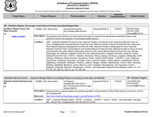 Schedule of Proposed Action (SOPA) 04/01/2014 to 06/30/2014 Kisatchie National Forest