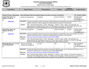 Schedule of Proposed Action (SOPA) 04/01/2016 to 06/30/2016 National Forests In Mississippi