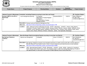 Schedule of Proposed Action (SOPA) 07/01/2015 to 09/30/2015 National Forests In Mississippi