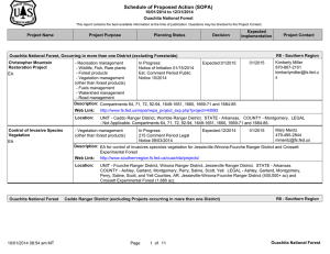 Schedule of Proposed Action (SOPA) 10/01/2014 to 12/31/2014 Ouachita National Forest