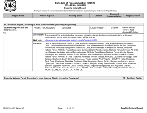 Schedule of Proposed Action (SOPA) 07/01/2014 to 09/30/2014 Ouachita National Forest