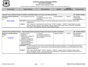 Schedule of Proposed Action (SOPA) 04/01/2016 to 06/30/2016 Ozark-St. Francis National Forests