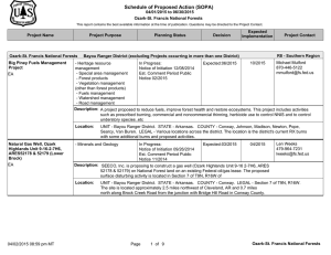 Schedule of Proposed Action (SOPA) 04/01/2015 to 06/30/2015 Ozark-St. Francis National Forests