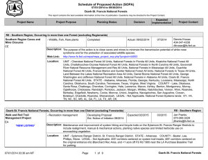 Schedule of Proposed Action (SOPA) 07/01/2014 to 09/30/2014 Ozark-St. Francis National Forests