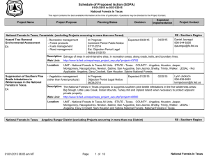 Schedule of Proposed Action (SOPA) 01/01/2015 to 03/31/2015 National Forests In Texas