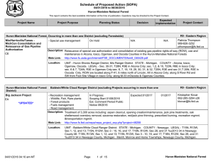 Schedule of Proposed Action (SOPA) 04/01/2016 to 06/30/2016 Huron-Manistee National Forest