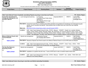 Schedule of Proposed Action (SOPA) 04/01/2014 to 06/30/2014 Mark Twain National Forest