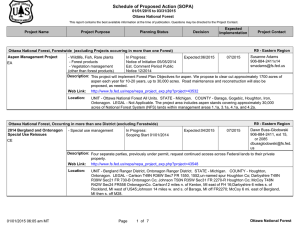 Schedule of Proposed Action (SOPA) 01/01/2015 to 03/31/2015 Ottawa National Forest