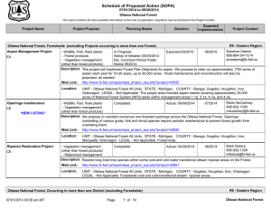 Schedule of Proposed Action (SOPA) 07/01/2014 to 09/30/2014 Ottawa National Forest