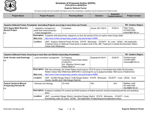 Schedule of Proposed Action (SOPA) 07/01/2014 to 09/30/2014 Superior National Forest